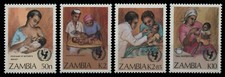 Sambia 1988 - Mi-Nr. 448-451 ** - MNH - Kindersterblichkeit