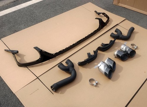 Difusor trasero negro para Audi Q8 SQ8 2019-22 parachoques trasero con embellecedores de amortiguación - Imagen 8 de 14