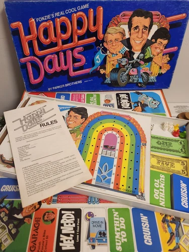 VTG Fonzie's real cool nice HAPPY DAYS Board Game 1976 Parker Bros Complete