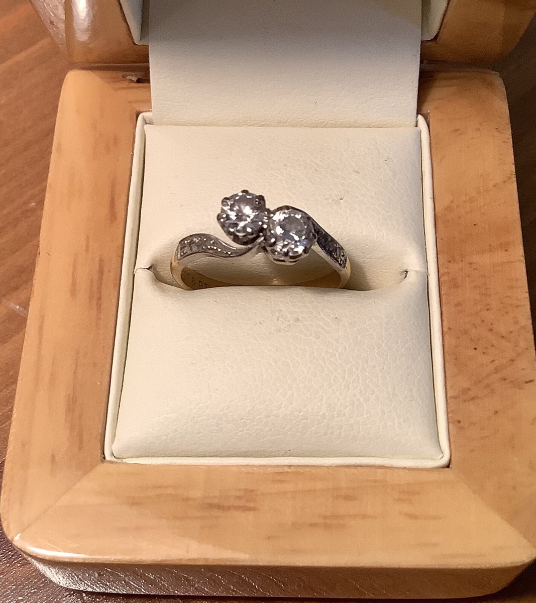 Antique Art Deco Platinum 18ct Gold Carat Diamond Crossover