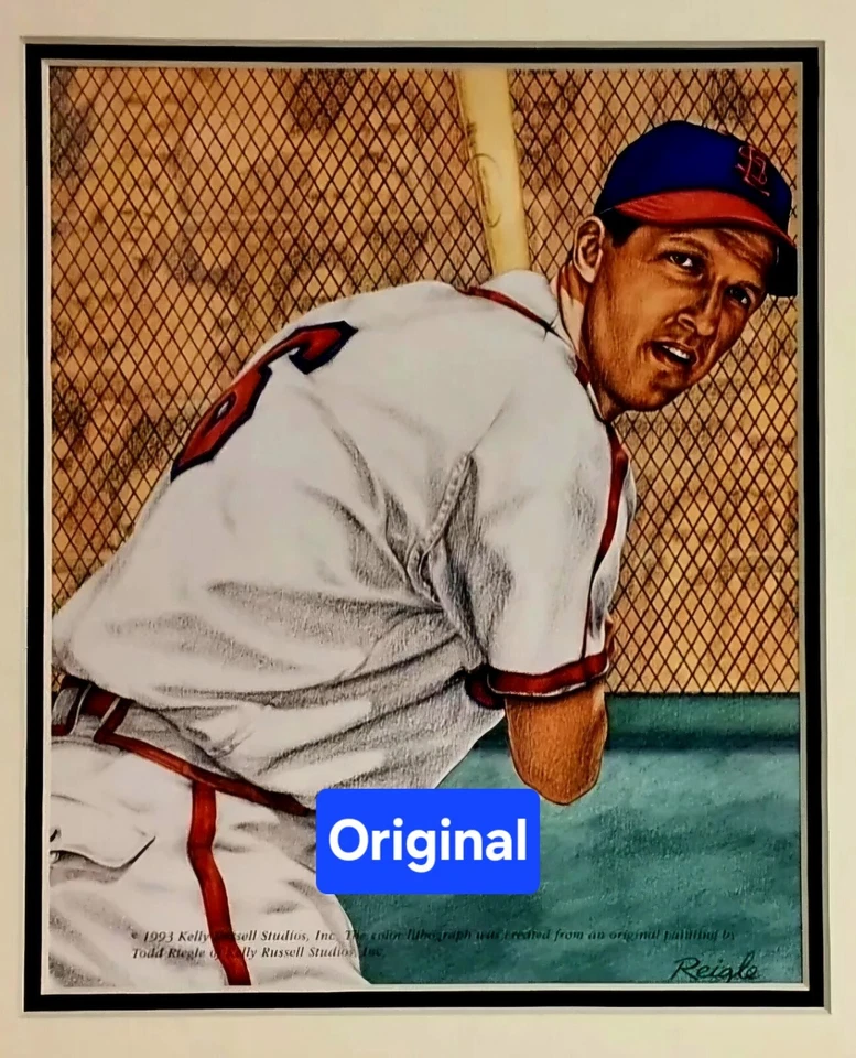 Stan Musial Signed Art from Cooperstown Collection PSA/DNA Cert AUTO Cardinals - Image 2 of 4