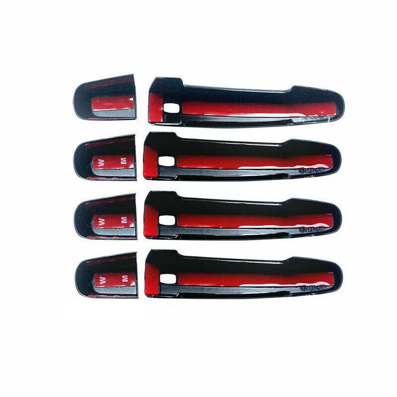 GMC Terrain 17-23 Acadia 2018-2024 cubiertas de manija de puerta negro brillante con 4 llaves inteligentes Foto 4 de 4