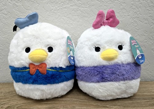 Squishmallows Fuzzamallows Disney DONALD DUCK & DAISY DUCK 8" Plush Set NWT - Picture 2 of 7
