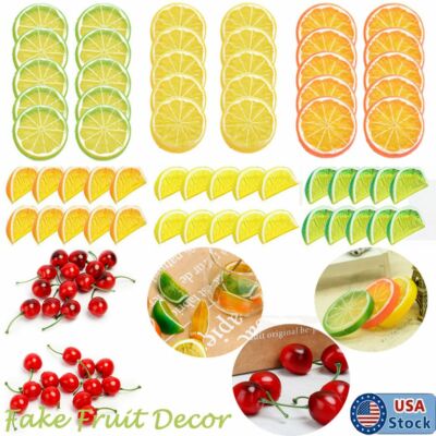 Artificial Fake Fruit Simulation Fake Lemon Slices/Cherries Home Party Decor USA