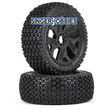 DURATRAX DTX564710 1/8 Thrasher F/R Buggy Tires MTD 17mm Black Ripper Wheels HH