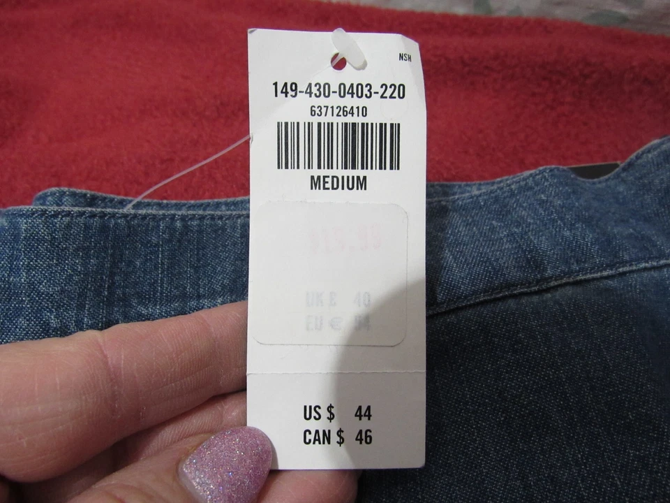 ABERCROMBIE & FITCH, NEW JUNIOR'S BLUE COTTON BL NO POCKET SIZE ZIP SHORTS, SZ M - Image 3 of 4