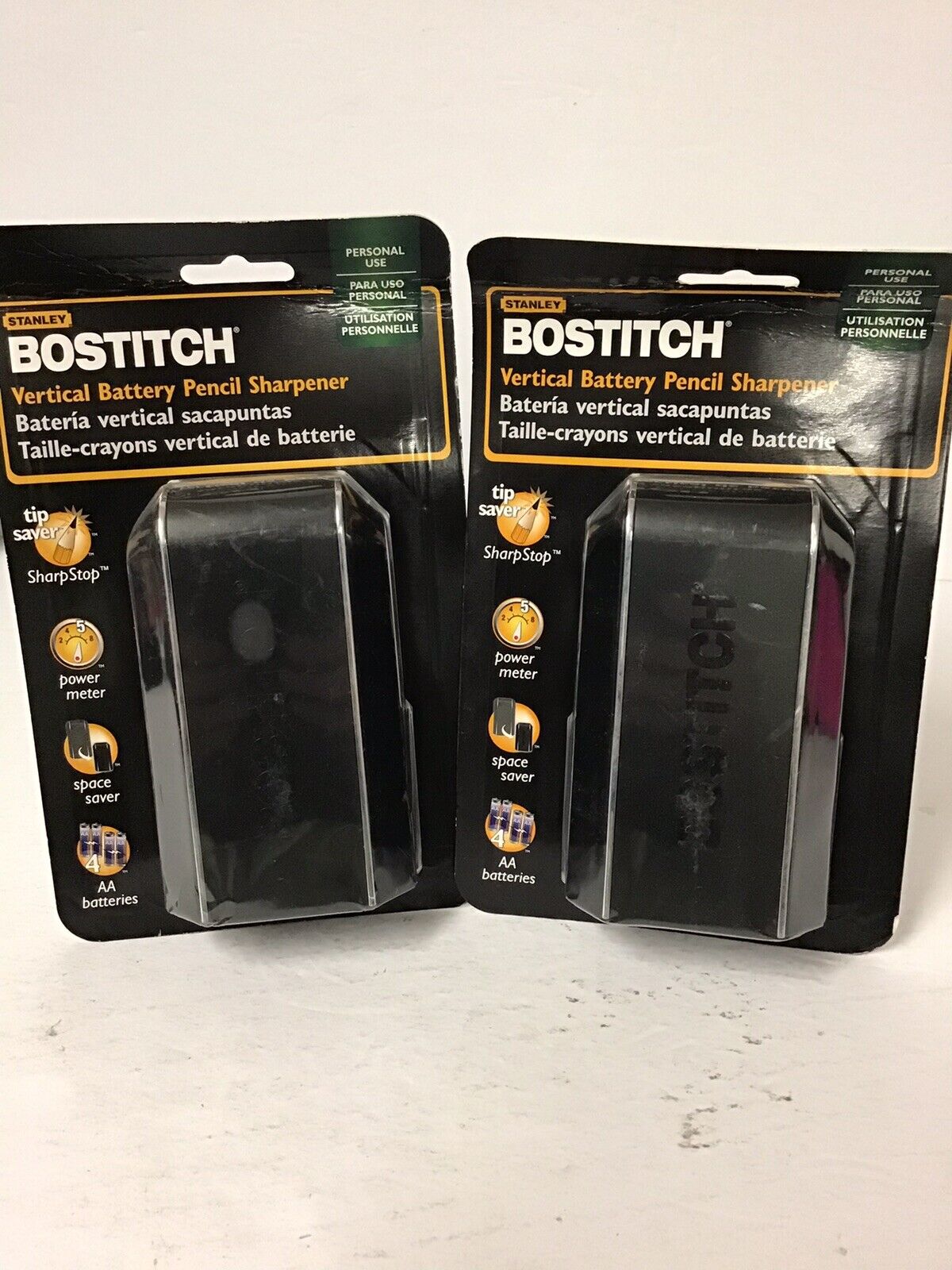 Lot 2 Bostitch Vertical Home Office Battery Powered Pencil Sharp