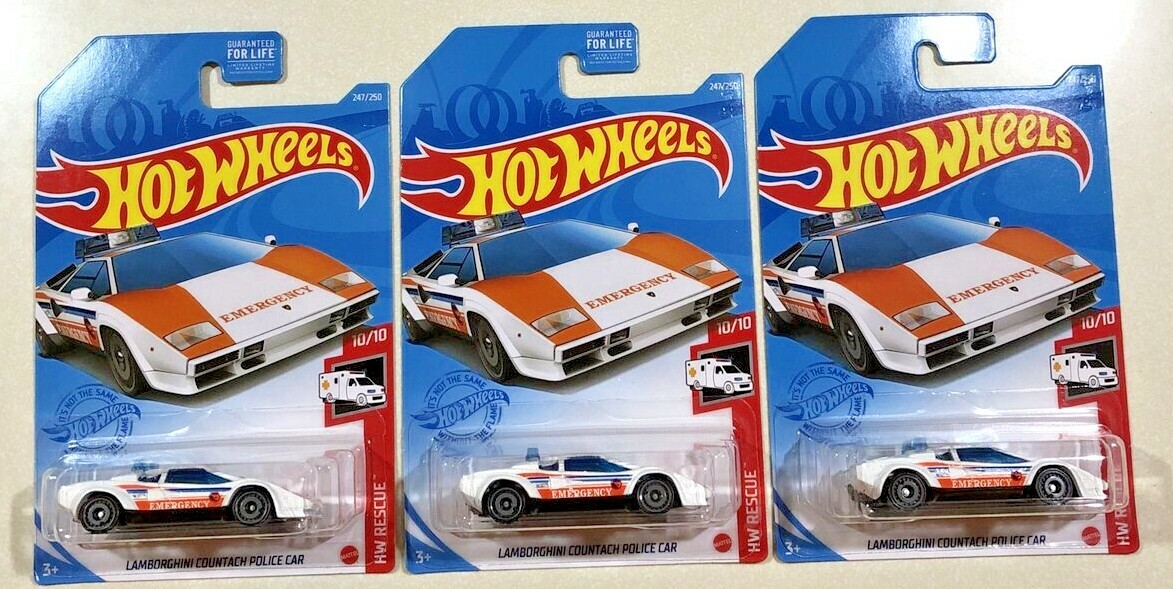 NEW 2021 HOT WHEELS Q CASE LAMBORGHINI COUNTACH POLICE CAR