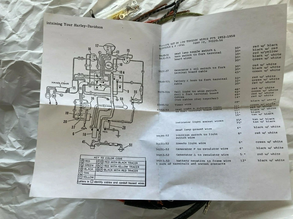 juego completo arnés cableado se adapta a sportster modelo k 52-58 70320-56 Foto 3 de 4