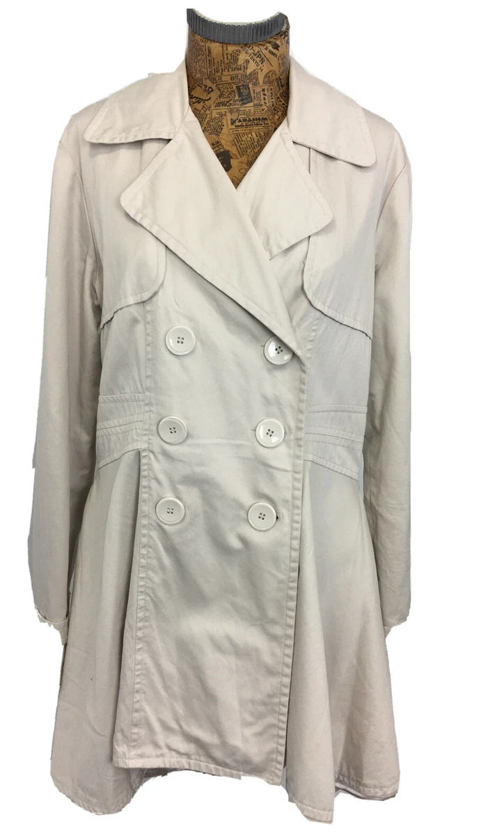 KANGOL TRENCH COAT MAC 14 WOMENS Casual Flared Hem Fitted Pleated