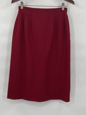 VTG Pendleton Pencil Skirt Women's Petite Sz 8 100 Virgin Wool Red Fully Lined
