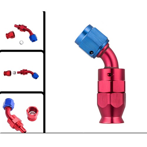 Kit de montaje de manguera de línea de combustible 3M AN10 manguera trenzada de acero inoxidable con 10 extremos giratorios rojos - Imagen 3 de 13