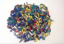HyGlo Deco Fasteners - 3/8" Colored Top Brads - 200 - NEW 