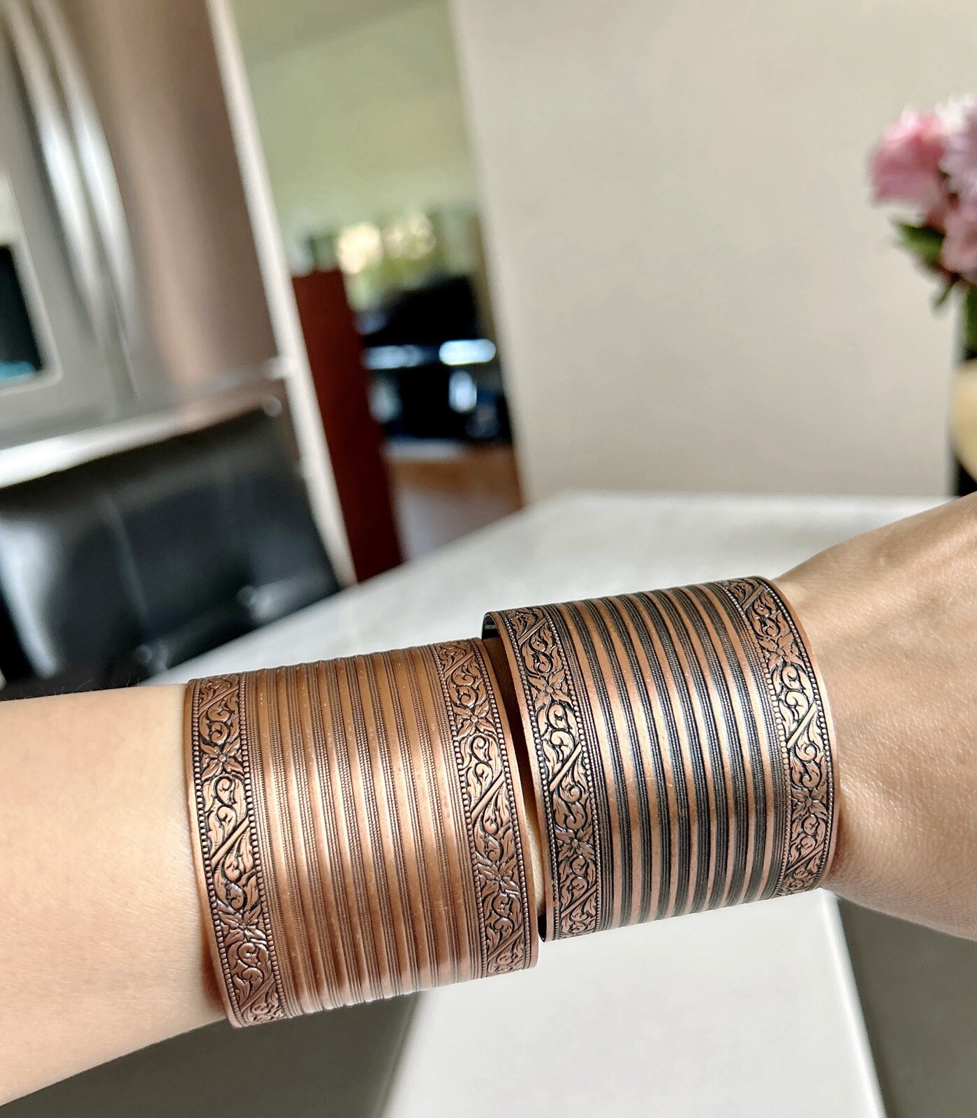 Two 2 Coppercraft Guild Solid Copper Cuffs - image 5