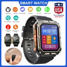 Military Smart Watch Waterproof Heart Rate Blood Oxygen Monitor Fitness Tracker