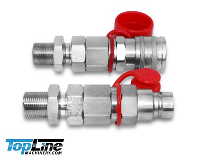 TL26 5/8'' ORFS Flat Face 1/2 Hydraulic Quick Connect Coupler Bulkhead Skid Steer