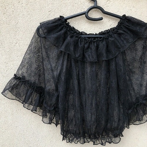 Lady Girl Lolita Sheer Lace T Shirt Blouse Tops Ruffle Bell Sleeve Gothic Casual - Picture 3 of 17