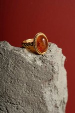 Baltic Amber 18k Gold Plated Handmade Ring Gemstone Ring Gift For Woman's