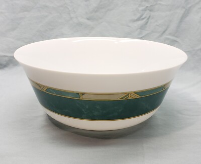 Arcopal Cortina Vesuve France Salad Serving Bowl Green Geometric Verge New
