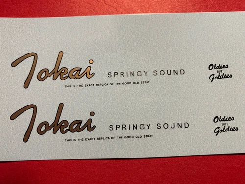 Tokai Spring Sound Guitar Headstock Waterslide Decals Gold Metallic T1