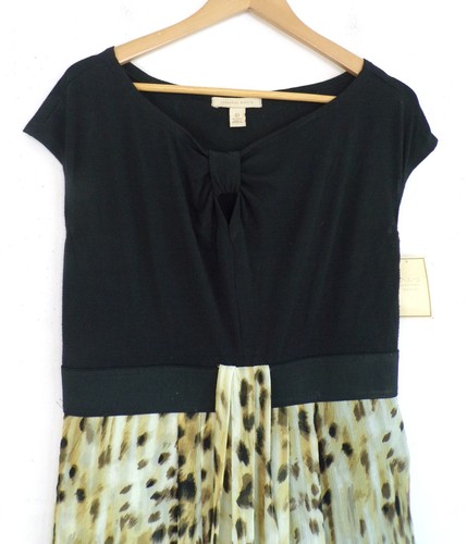 Jonathan Martin Dress NEW Size 12 Leopard Print Knit & Chiffon Cap Sleeves - Bild 2 von 5