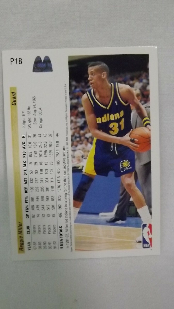 92-'93 Upper Deck Reggie Miller Guard P18 Indiana Pacers | eBay