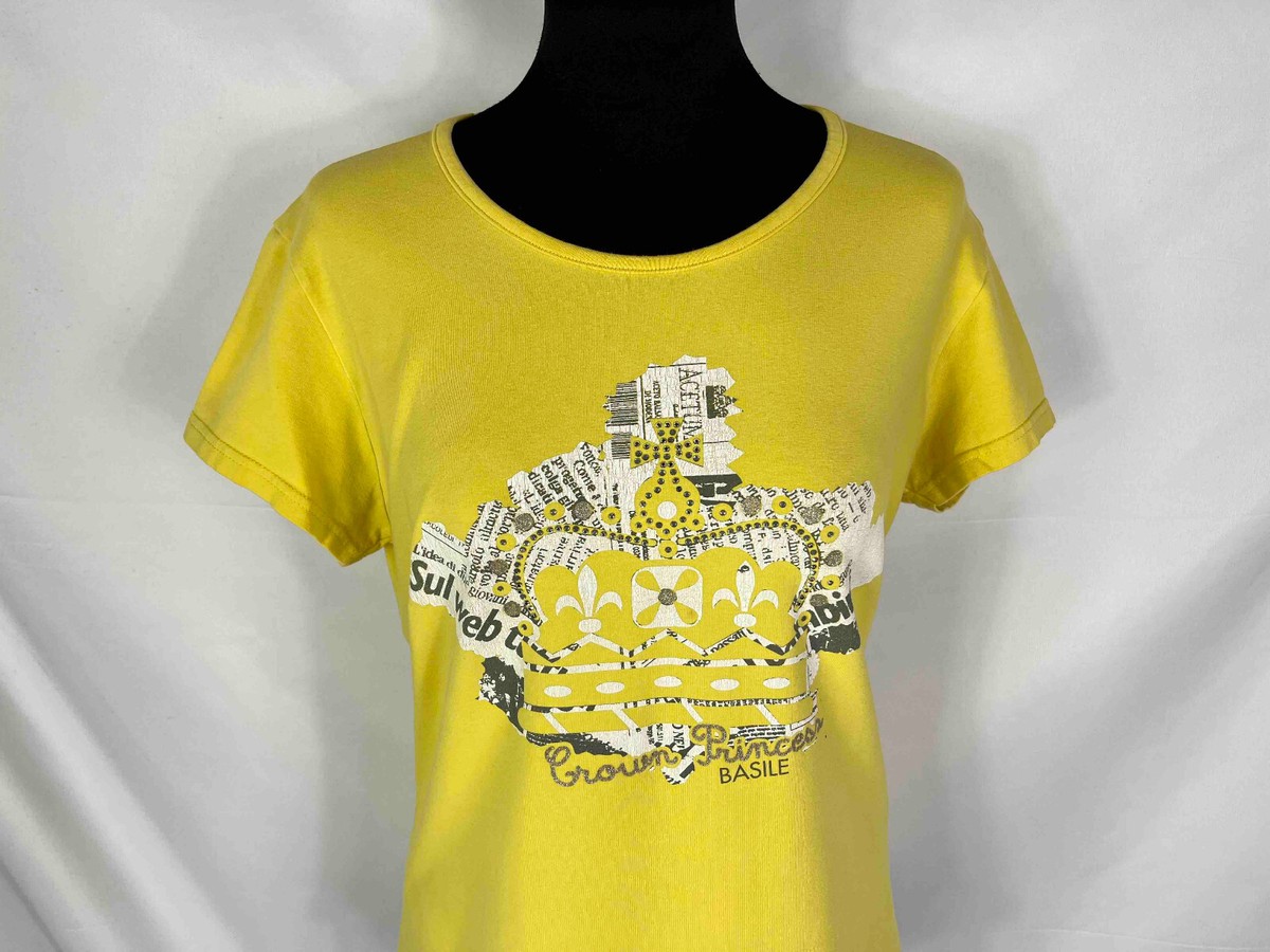 BASILE Maglia Maglietta Donna Cotone Giallo Cotton Woman T-Shirt