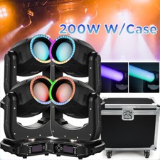 200W Moving Head Light LED RGBW Gobo Beam Stage Lighting DJ Disco Show DMX Case