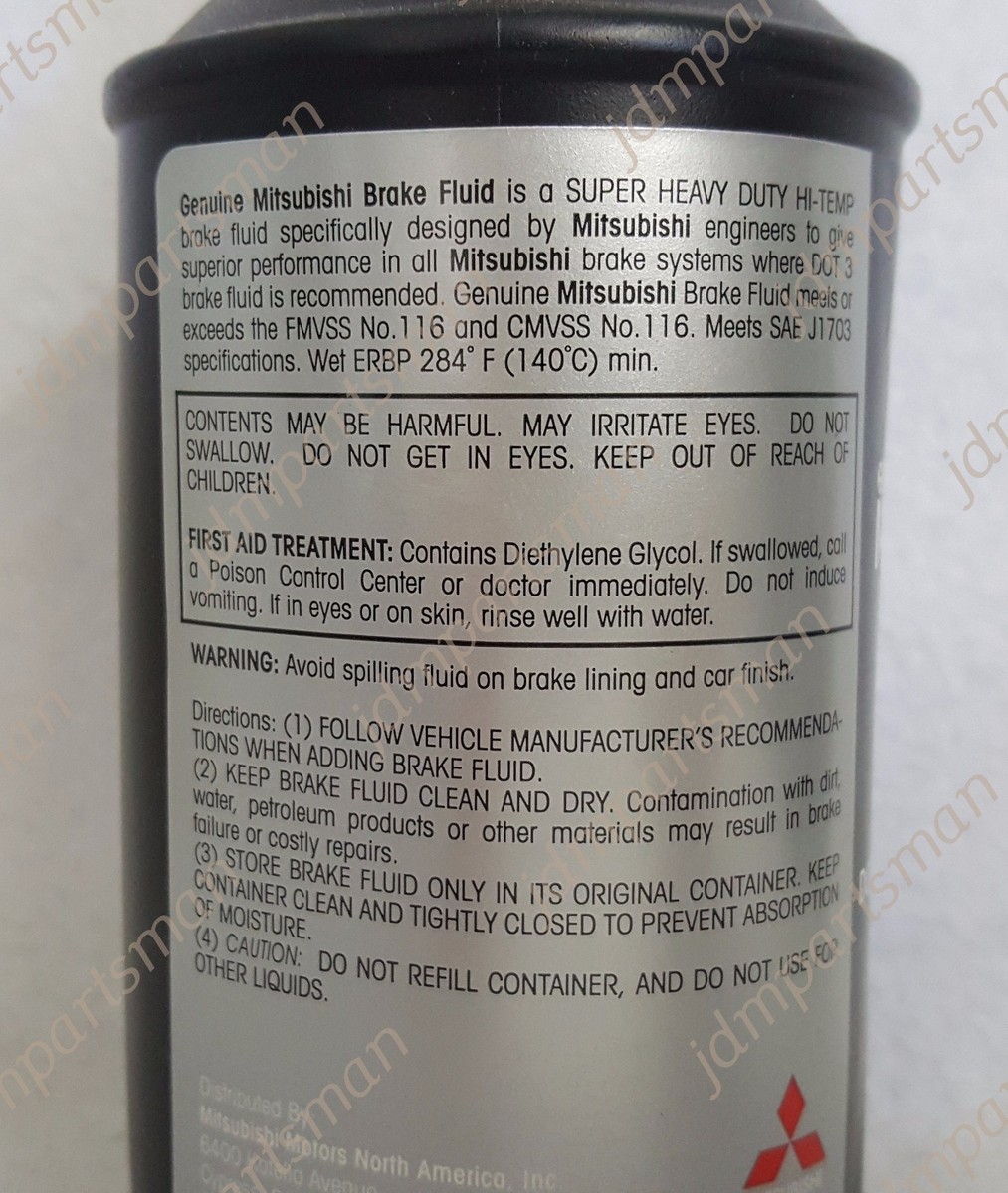 GENUINE Mitsubishi High Temperature DOT 3 Brake Fluid 12oz
