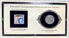 1962 Philly Franklin Half Dollar + Amerpex 86 Stamp. 1985. Philanthropic Legacy
