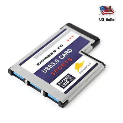 USB 3.0 54mm 3 Port Express Card Adapter Expresscard for Laptop