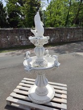 Springbrunnen Steinguss 165 cm Delfin Spring Brunnen Gartenbrunnen Garten Deko