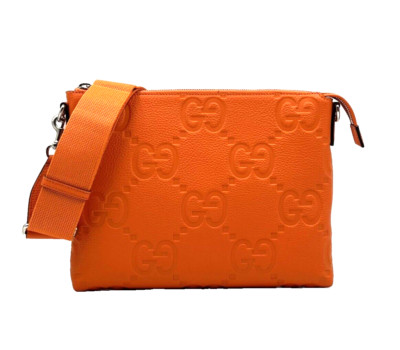 GUCCI GG Jumbo Medium Messenger Bag In Orange