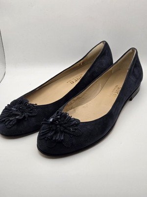 Soré Fontana Di Trevi Blue Suede Italian Flats 38.5  1/2'' Heel Made In Italy 