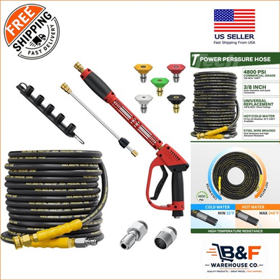 #ad 5000 PSI Pressure Washer Gun amp; 50FT Kink Free Hose with Quick Connect Durab... $135.44