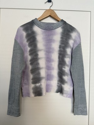 Rails Karis Aqua Tie Dye Sweater Womens Sz S Gray Knit Organic Cotton Cashmere