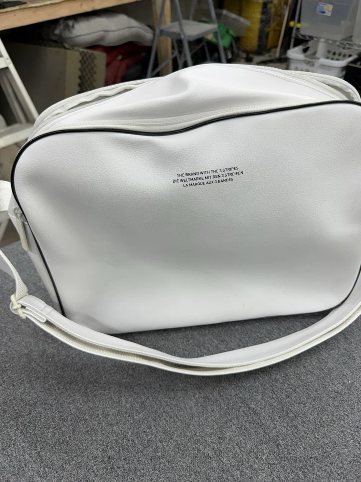Bolso de Hombro Vintage Adidas Originales Trifolio - Blanco Estilo Retro - Color Raro Foto 4 de 4