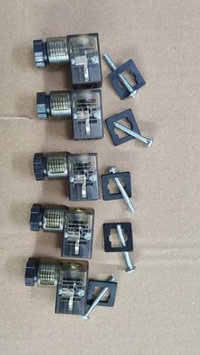 5pcs Din43650c Type 110 Junction Socket Light  Air Valve Solenoid Plug Connector