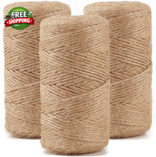984 FT Natural Jute Twine 3Ply Thin Ribbon Hemp Twine for Gardening