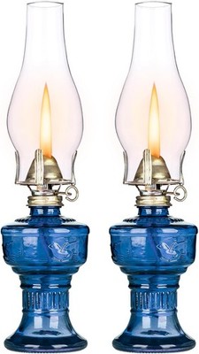 2 Pcs Chamber Oil Lamps for Indoor Vintage Kerosene Lamp Rustic Hurricane Kerose