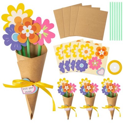 BeYumi 48PCS DIY Flower Craft Bouquet Kit for Kids