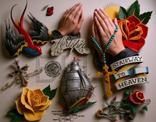 Sailor Jerry Tattoo Art 14 x 11" Photo Print