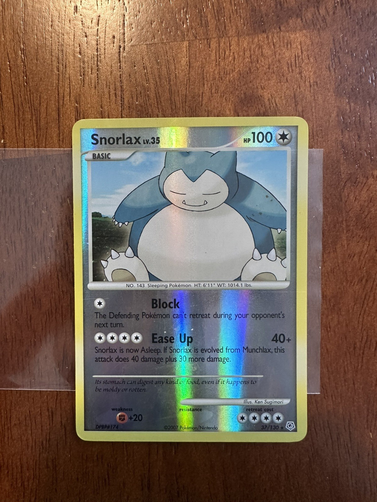 Pokemon Cards: Snorlax 37/130 Diamond and Pearl Reverse Holo