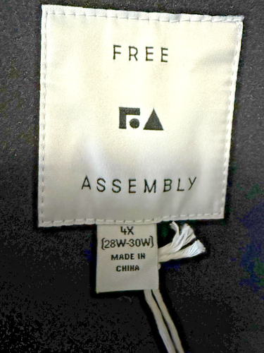 NWT Free Assembly Women’s Black Faux Wool Blend Long Coat Sz 4X (28W-30W) - Picture 5 of 7