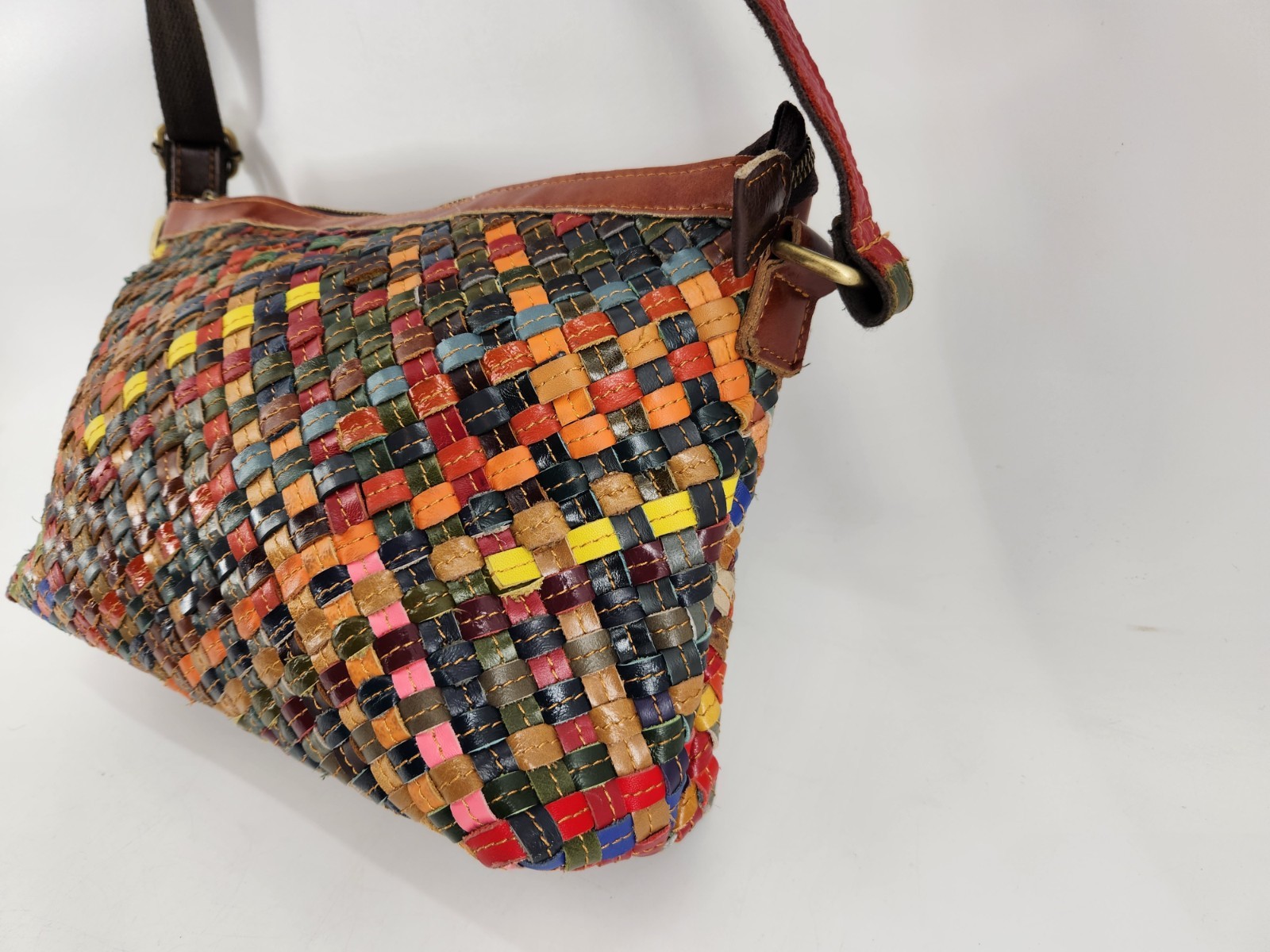 Ameri Leather Purse Slim Woven Shoulder/Crossbody… - image 3