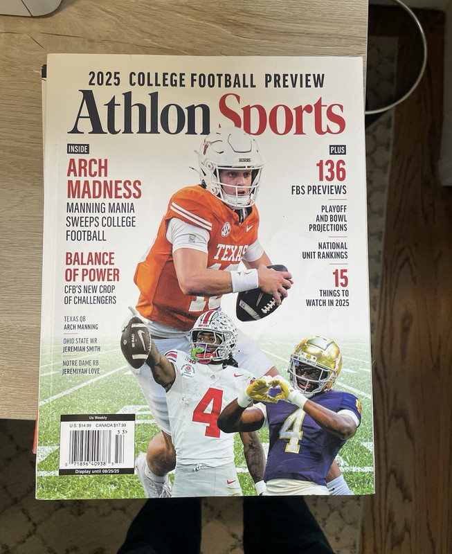 Athlon Sports 2025 College Football Preview Magazine Issue 5 Arch Manning