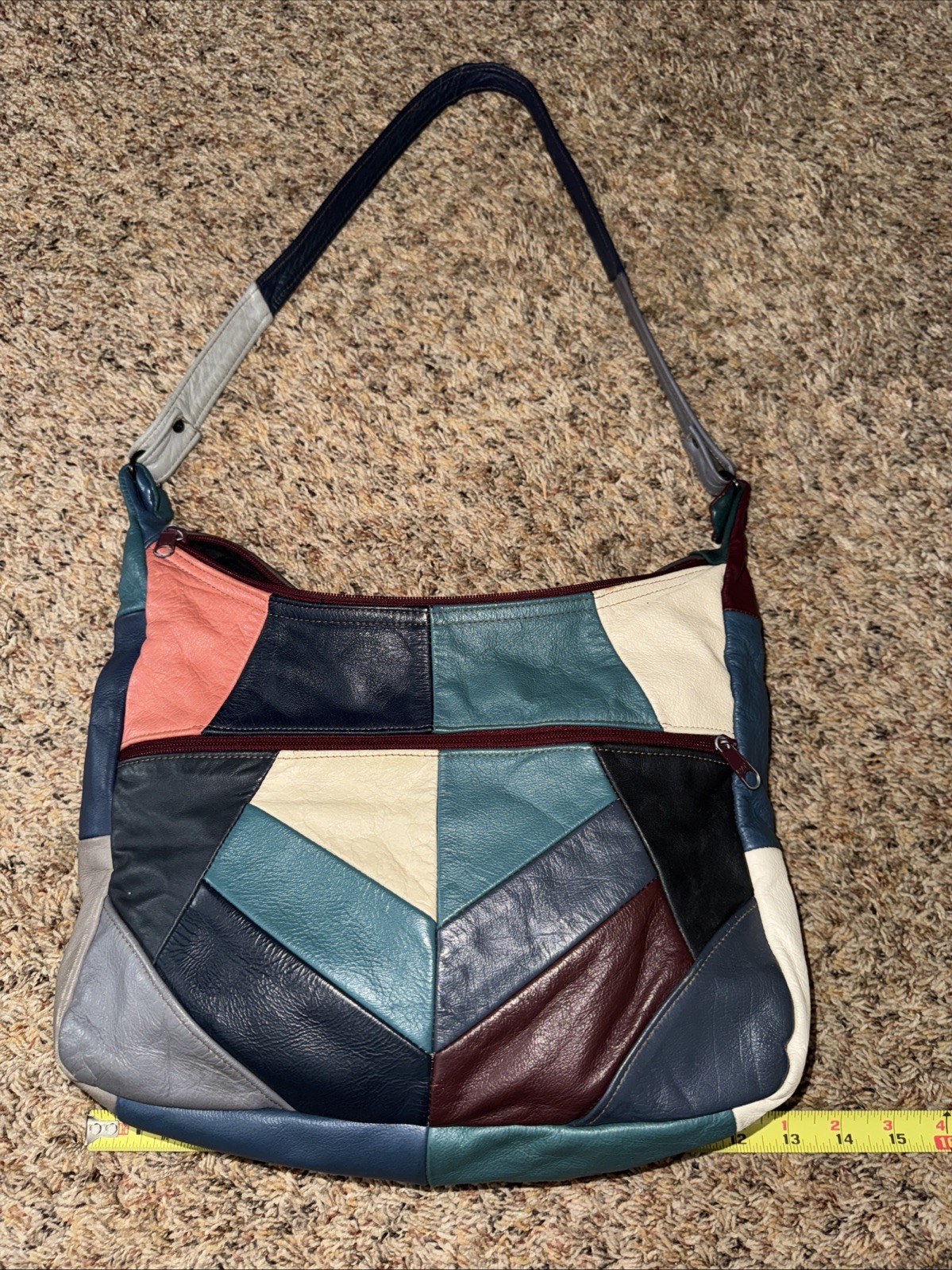 Leather patchwork purse - image 2