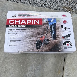 Chapin 8701B Garden Push Seeder Planter with 6 Seed Plates for up to 20 Variety