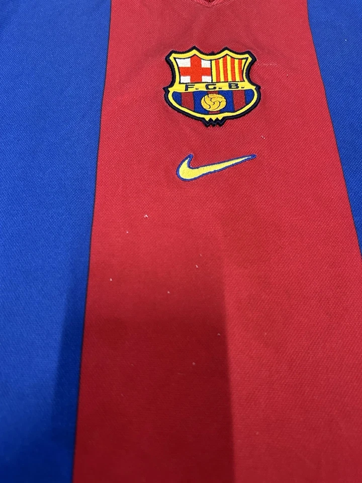 Camiseta de fútbol local Nike FC Barcelona 1998-1999 vintage para hombre talla 2XL rara Foto 3 de 4