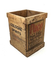 Antique Prohibtion Era Publicker Wood Alcohol Box Crate Cologne Spirits